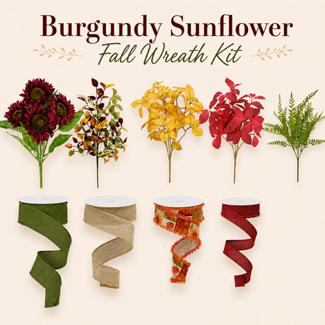 Burgundy Fall Sunflower Wreath Kit-FB103KIT TCT Crafts Designs & Decor