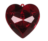 6" Farrisilk Heart Jewel Ornament - Red or Bubblegum Pink
