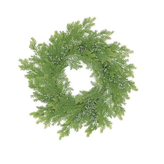 24" Cedar & Juniper Wreath – Year Round Greenery Door Decor-X1752 Select Artificials
