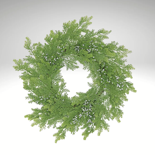 24" Cedar & Juniper Wreath – Year Round Greenery Door Decor-X1752 Select Artificials