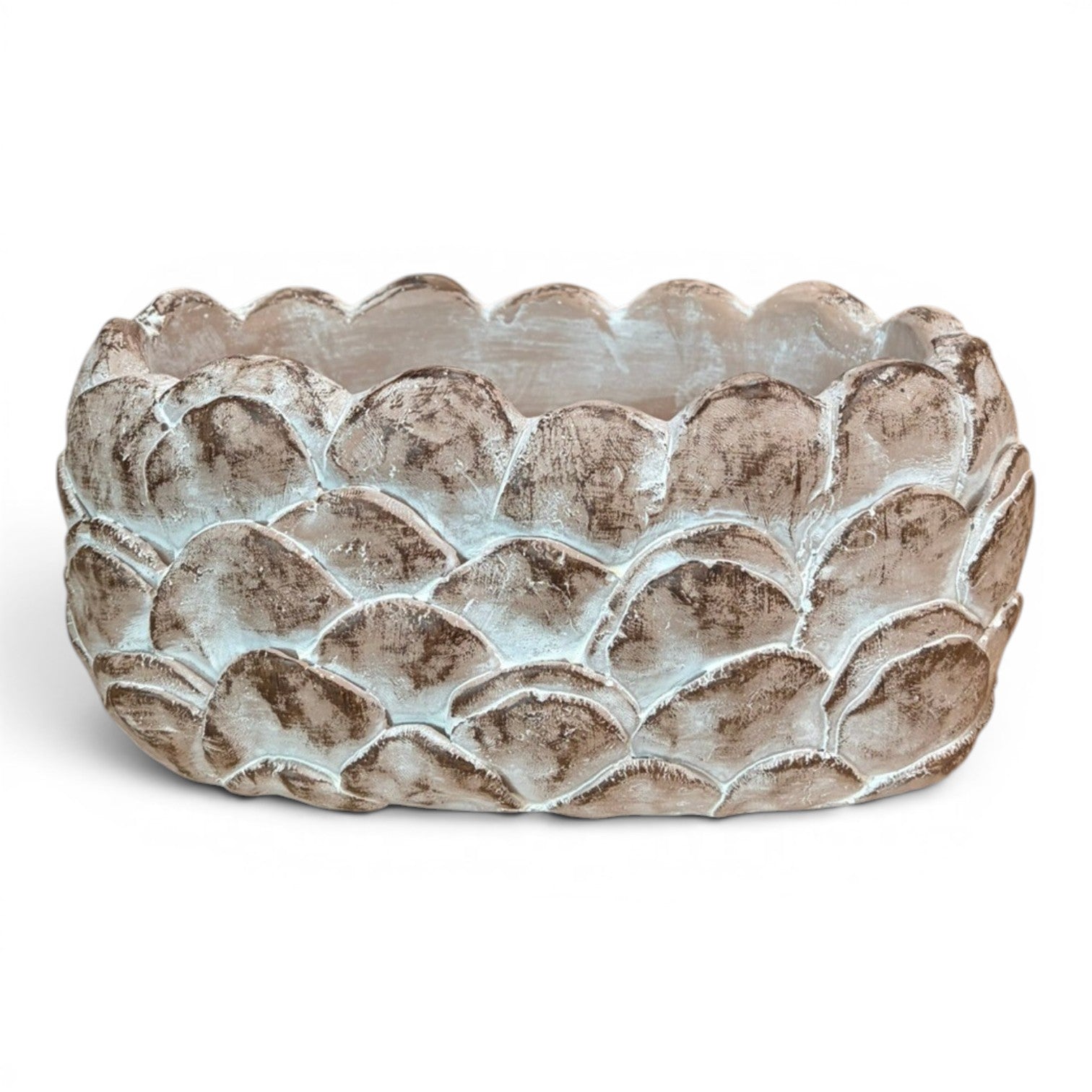Cement Pinecone Planter 8.5 Inch Rustic Container-MX1256 Craig Bachman