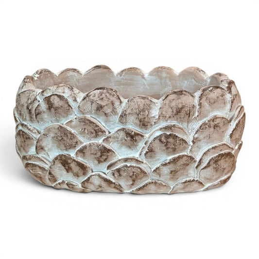 Cement Pinecone Planter 8.5 Inch Rustic Container-MX1256 Craig Bachman