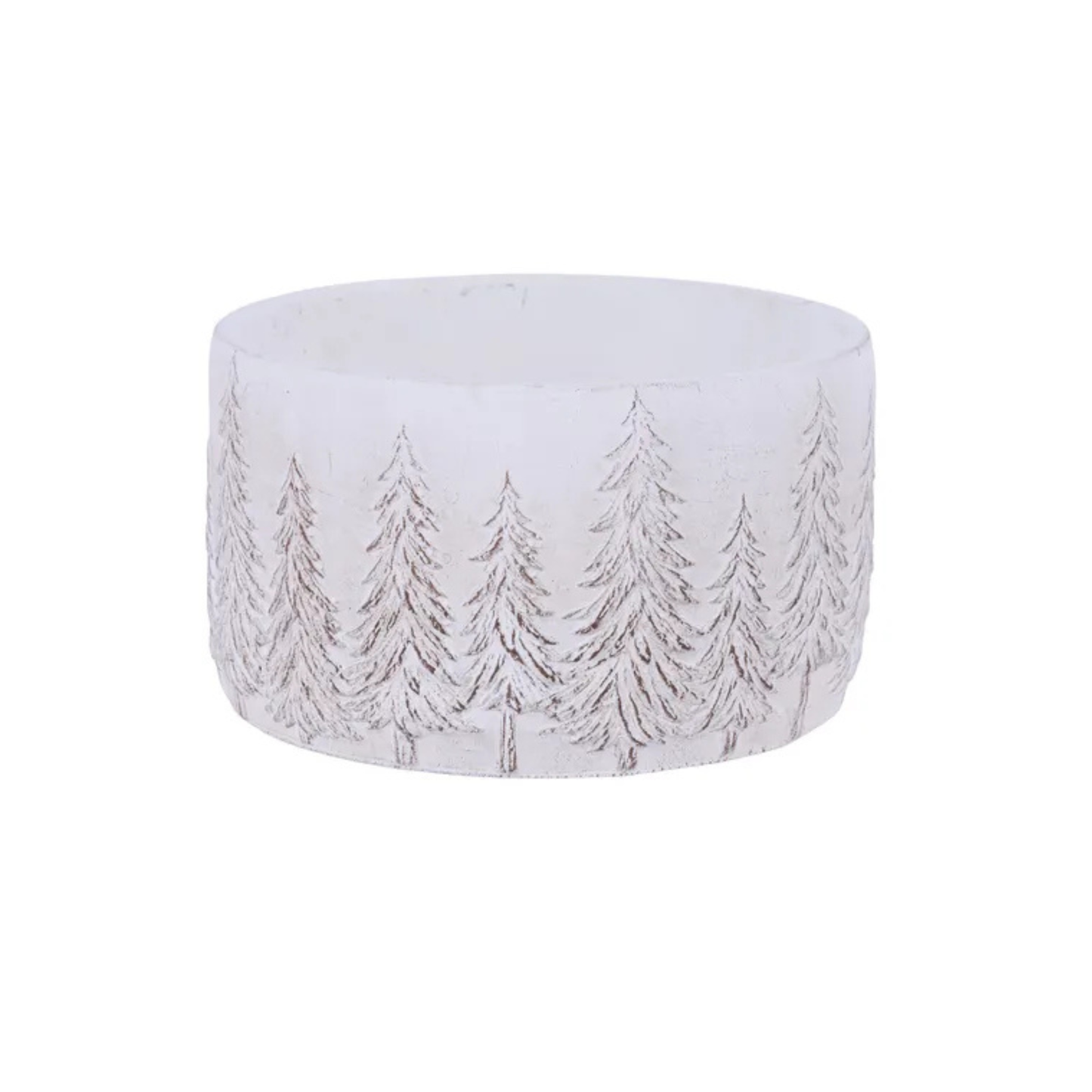 Whitewash Pine Tree Cement Planter 6.5" Winter Floral Container-MX078930 Craig Bachman