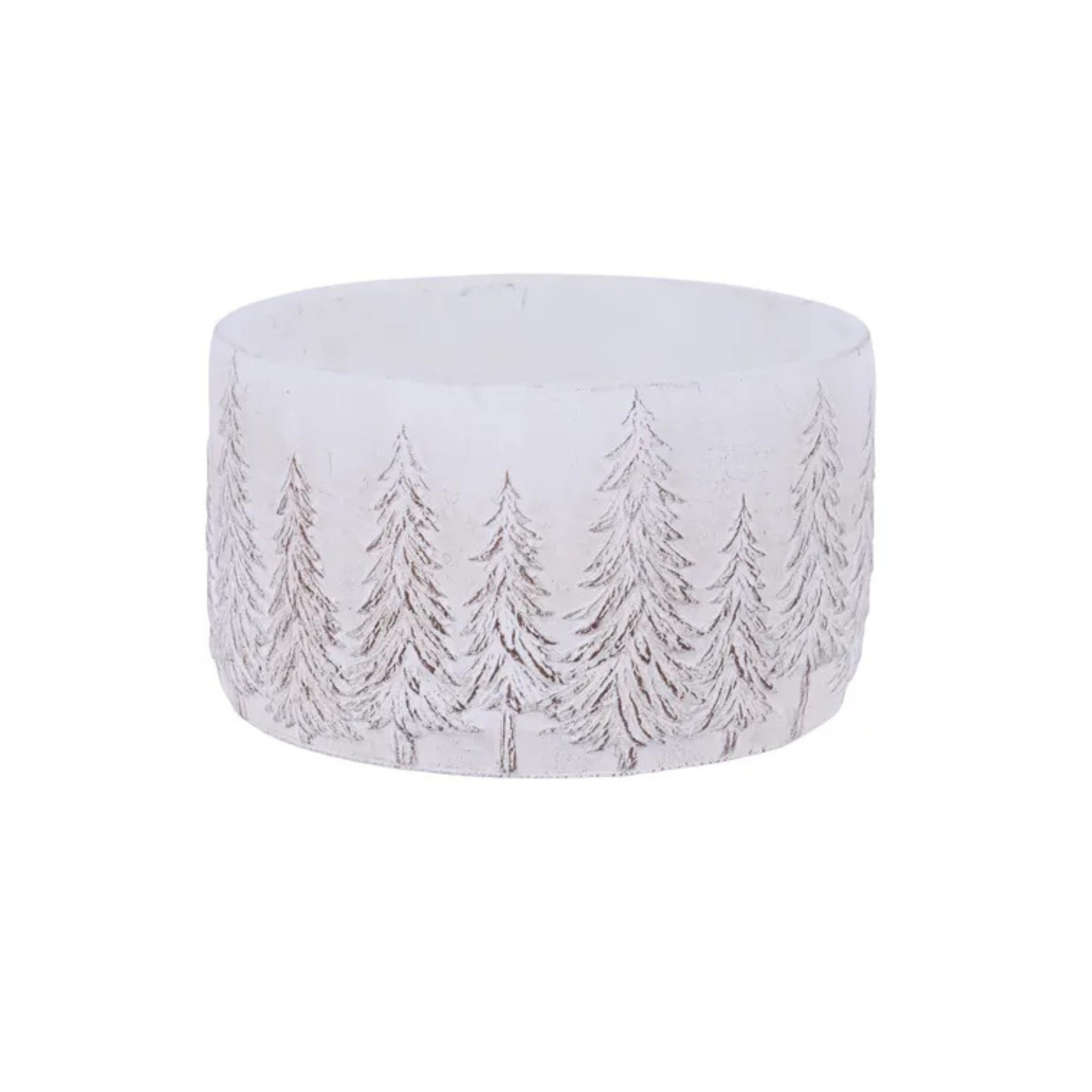 Whitewash Pine Tree Cement Planter 6.5" Winter Floral Container-MX078930 Craig Bachman