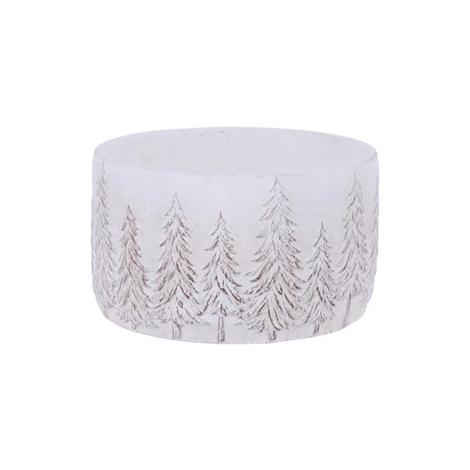 Whitewash Pine Tree Cement Planter 6.5