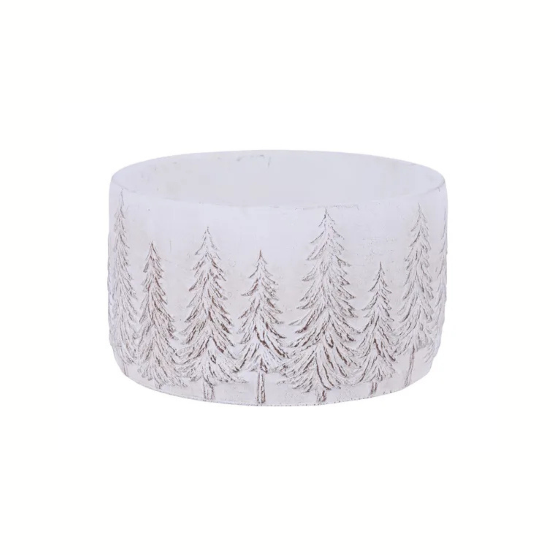 Whitewash Pine Tree Cement Planter 6.5" Winter Floral Container-MX078930 Craig Bachman