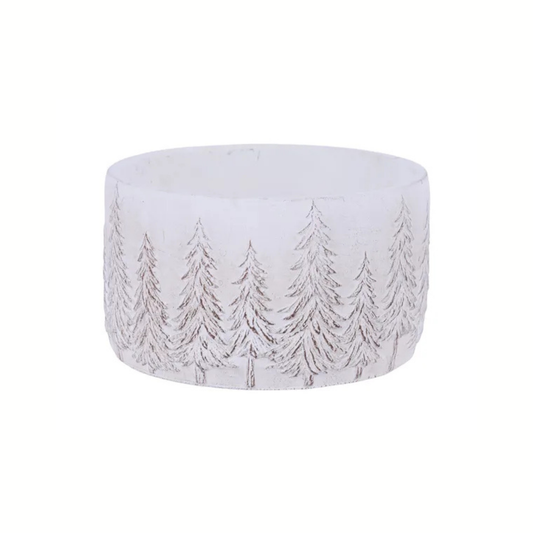 Whitewash Pine Tree Cement Planter 6.5" Winter Floral Container-MX078930 Craig Bachman