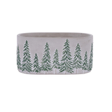 9" Cement Oval Planter with Pine Tree Design-MX079338 Craig Bachman