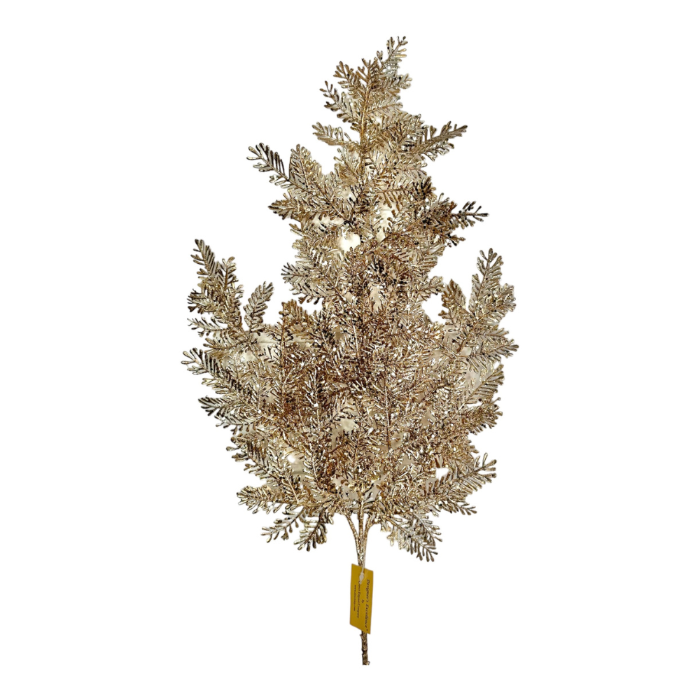 Champagne Gold Iced Balsam Spray - 28" - Ideal for Holiday Decor, Christmas Trees, Wreaths, and More-106251 Direct Export