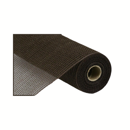 RY831231-10.5"x10yd Faux Jute/PP Stripe Deco Mesh-Chocolate Brown Craig Bachman