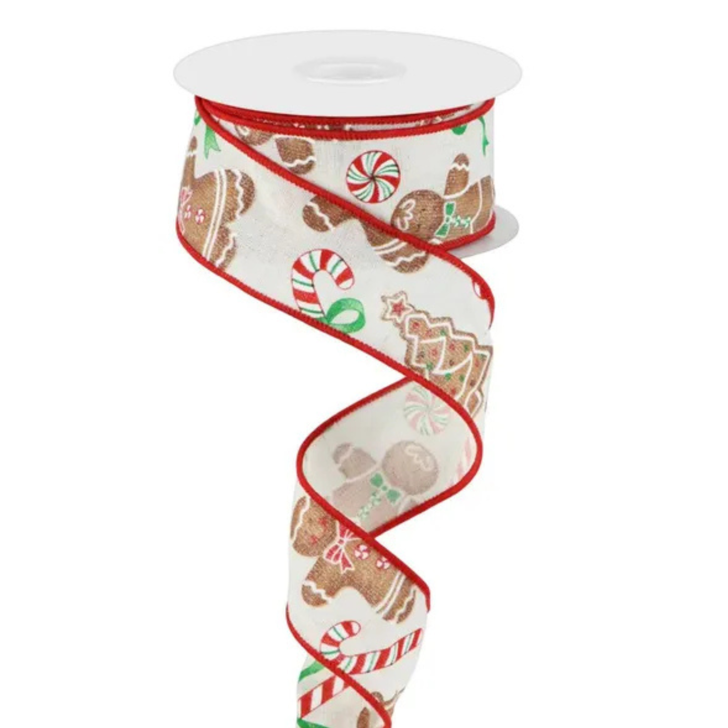 Gingerbread Christmas Ribbon | 1.5"x10yd Cotton Burlap Wired Bow Ribbon-RG0185737 Craig Bachman