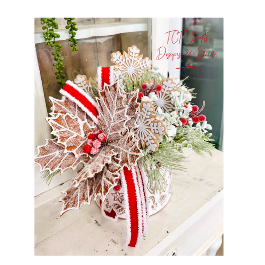 Gingerbread Christmas Arrangement with Cookies & Frosted Pine TCT Crafts