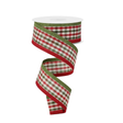 1.5" Moss Dark Red Cream Gingham Wired Ribbon, 10 Yards-RGA80342F Craig Bachman
