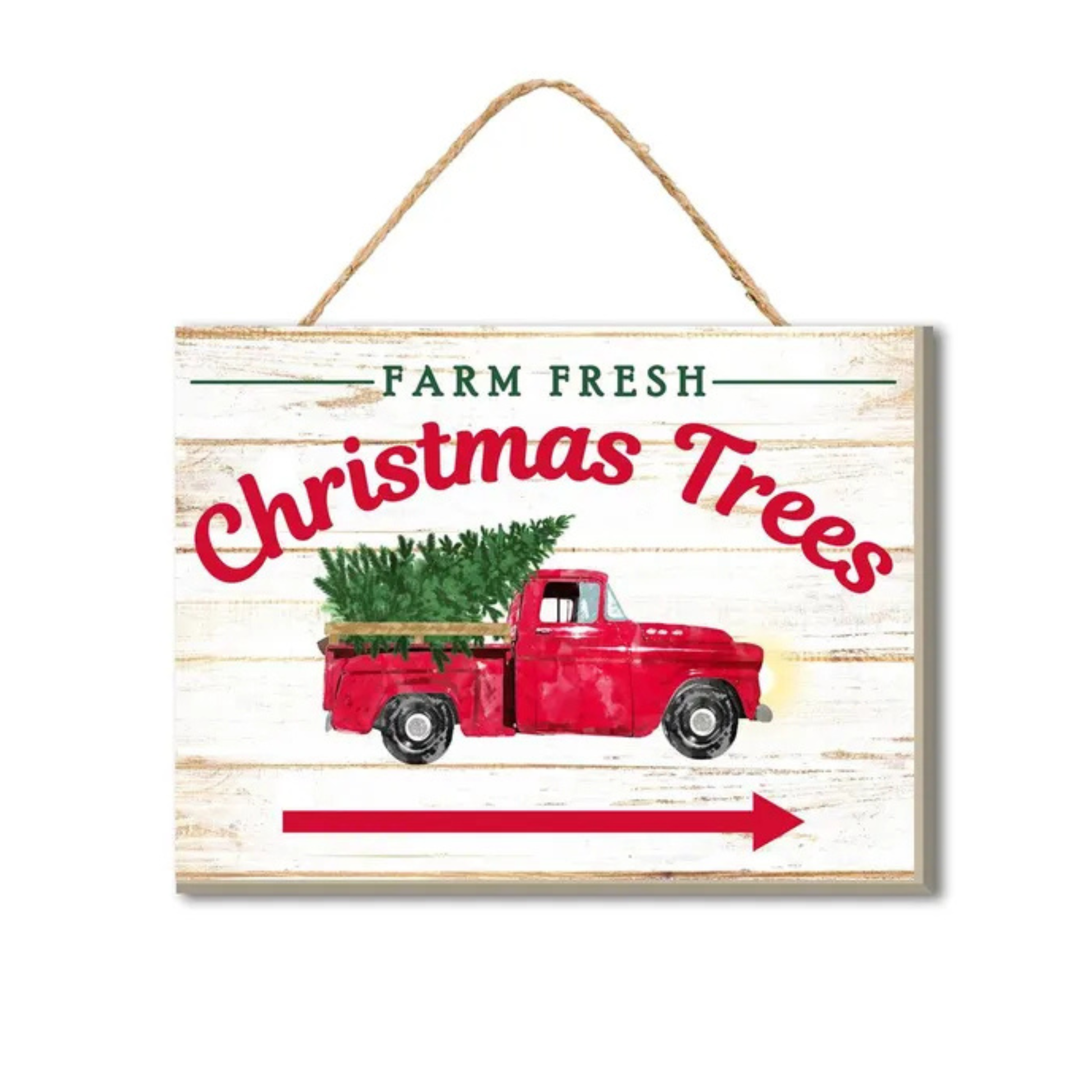 Farm Fresh Christmas Trees Sign Red Truck Rustic Holiday Decor-AP8222 Craig Bachman