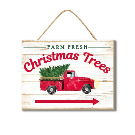 Farm Fresh Christmas Trees Sign Red Truck Rustic Holiday Decor-AP8222 Craig Bachman