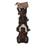 Christmas Bear Stack Figurine — 13.25 Inch Woodland Lodge Holiday Tabletop Decor-TC02339 Transpac