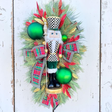 Deluxe Christmas Nutcracker Door Swag - 39" Holiday Front Door Decor with Foam Nutcracker, Flocked Pines, and Festive Ribbon-TCT1703 TCT Crafts