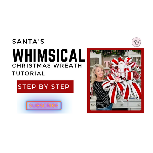 Digital Download: Santa's Whimsical Christmas  Wreath Tutorial | PDF + Video Link | DIY Craft Tutorial