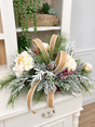 Rustic Glam Christmas Arrangement with Snowy Peonies & Burlap Ribbon TCT Crafts