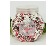 Load image into Gallery viewer, 150g Christmas Holiday Polymer Clay Sprinkle Mix - Red, White, Green Peppermints &amp; Candy Canes - Perfect for Fake Bakes, Clay Art, Slime - Festive and Joyful