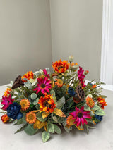 Colorful Fall Sunflower Centerpiece in Wooden Dough Bowl TCT Crafts