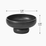 Black Ceramic Compote Bowl — 7.75 Inch Matte Black Pedestal Bowl-97316-55 Pioneer Imports