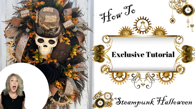 Digital Download: XL Over the Top Halloween Steampunk Wreath Tutorial | PDF + Video Link | DIY Craft Tutorial TCT Crafts