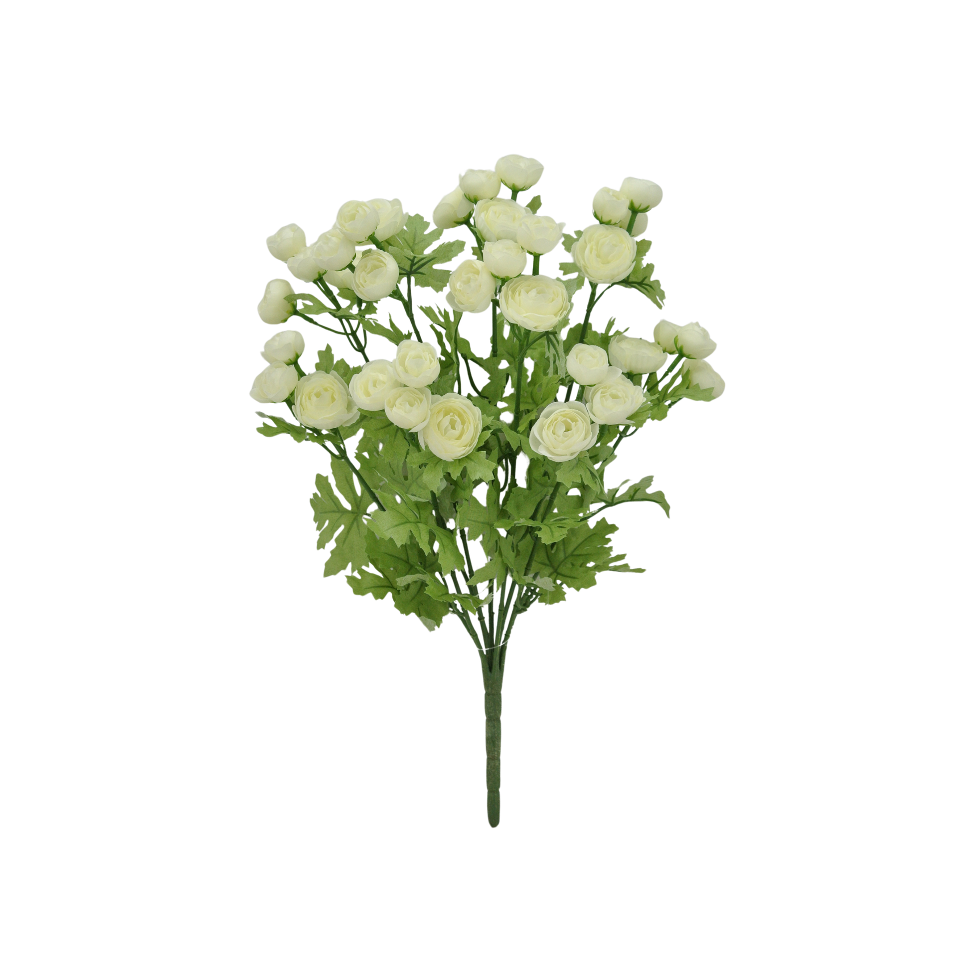 16" Artificial Mini Ranunculus Bush – Realistic Faux Flowers in Cream for Home Decor & Floral Arrangements-84055-CR Golden Bell