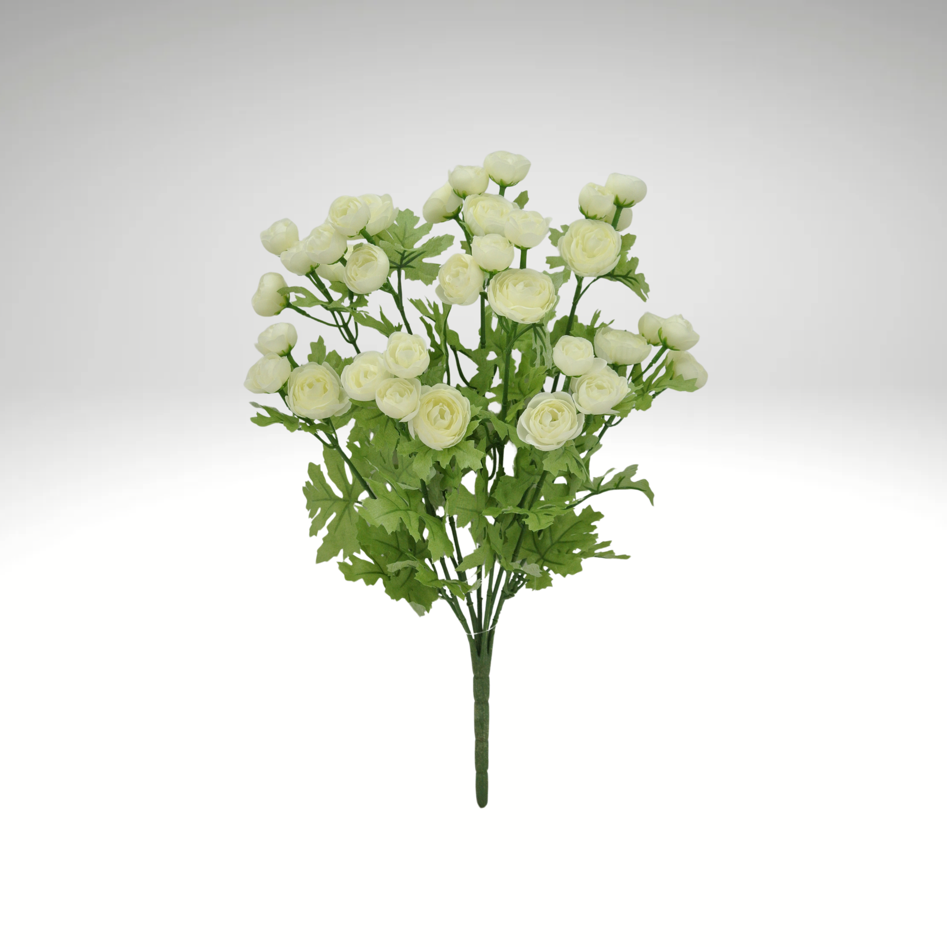 16" Artificial Mini Ranunculus Bush – Realistic Faux Flowers in Cream for Home Decor & Floral Arrangements-84055-CR Golden Bell