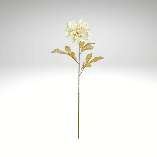 29" Pearl Cream Artificial Dahlia Stem | Shimmer Faux Flower-L750-PRLC Select Artificials