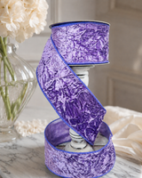 Farrisilk Violet Velvet Crush Wired Ribbon — 4 Inch Statement Bow Ribbon-RG199-70 Farrisilk