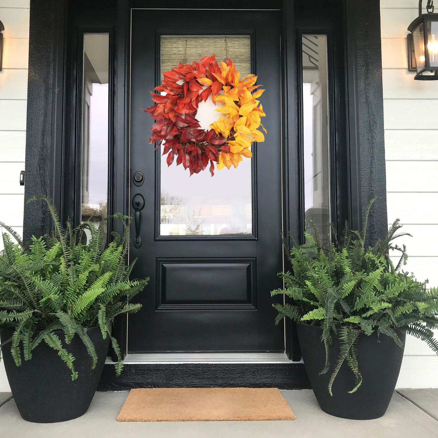 23" Fall Mixed Leaf Wreath – Autumn Door & Thanksgiving Decor-FL7196 Select Artificials