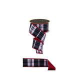 D'Lux .Black White Red Plaid Dupioni Ribbon | Wired Christmas Plaid Ribbon | 2.5" x 10yd-LX6012X6 Craig Bachman