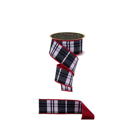 D'Lux .Black White Red Plaid Dupioni Ribbon | Wired Christmas Plaid Ribbon | 2.5" x 10yd-LX6012X6 Craig Bachman