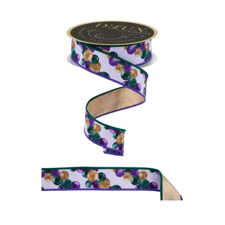Mardi Gras Ornament Garland Ribbon 1.5 Inch x 10 Yards-LX1142WY Craig Bachman