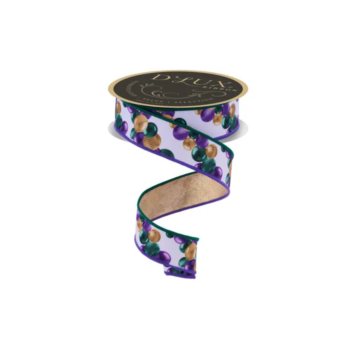 Mardi Gras Ornament Garland Ribbon 1.5 Inch x 10 Yards-LX1142WY Craig Bachman