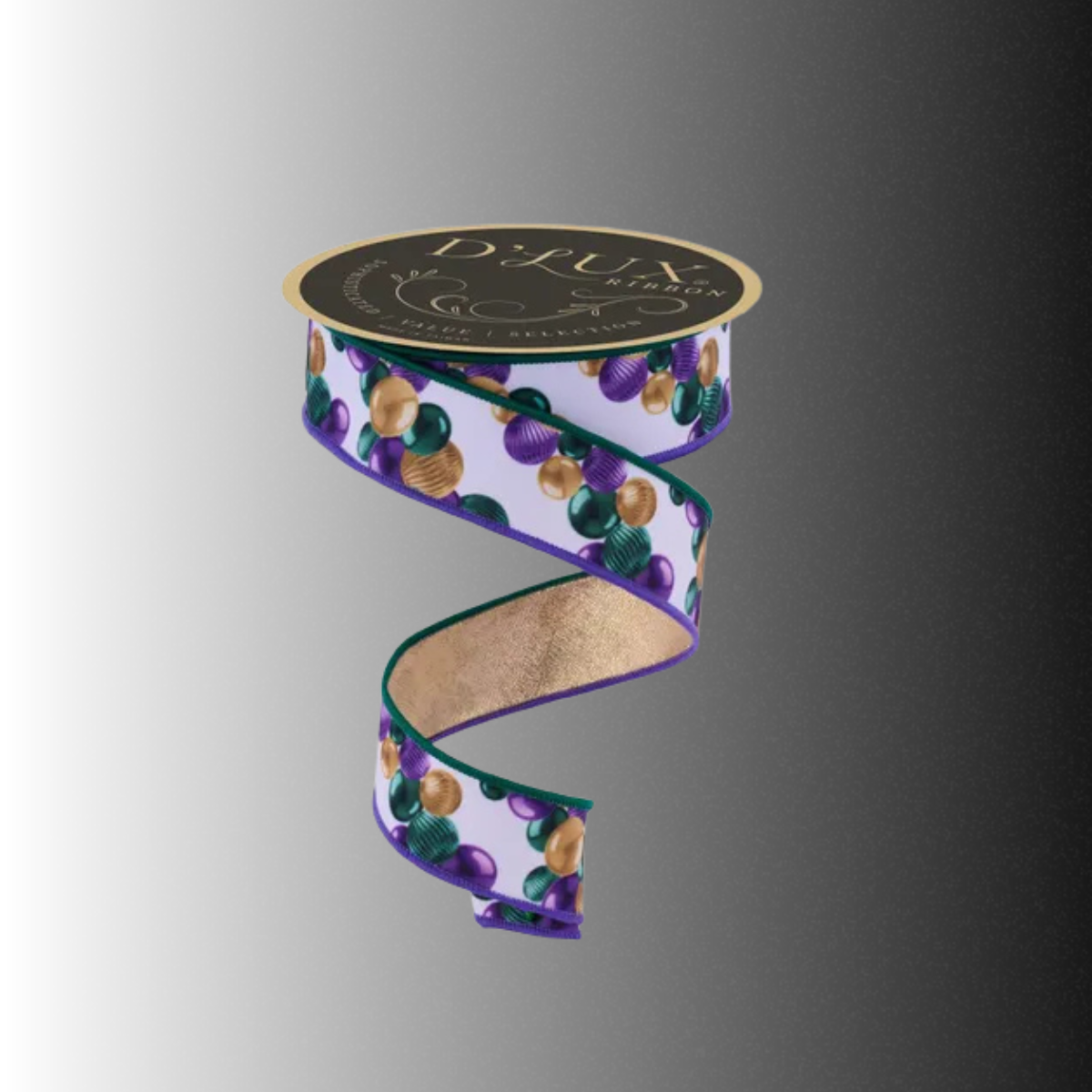 Mardi Gras Ornament Garland Ribbon 1.5 Inch x 10 Yards-LX1142WY Craig Bachman