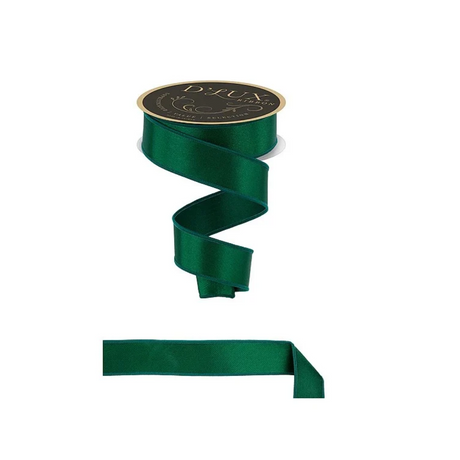 D'Lux Emerald Green Satin Ribbon | Wired Solid Christmas Ribbon | 1.5" x 10yd-LX400506 Craig Bachman