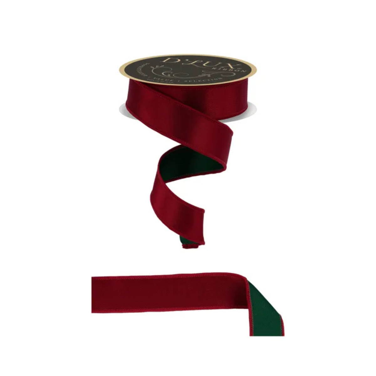 D'Lux Dark Red Green Satin Ribbon 1.5 Inch x 10 Yards-LX4001C5 Craig Bachman