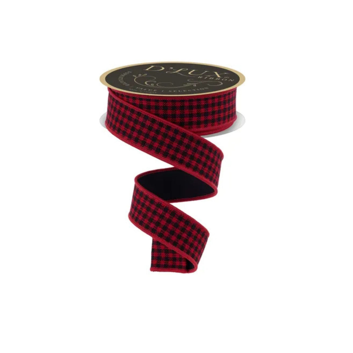 Red Black Mini Check Ribbon 1.5 Inch x 10 Yards-LX6004MA Craig Bachman
