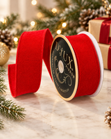 D'Lux Red Dupioni Ribbon | Sewn Wired Edge Ribbon | 1.5" x 10yd-LX403324 Craig Bachman