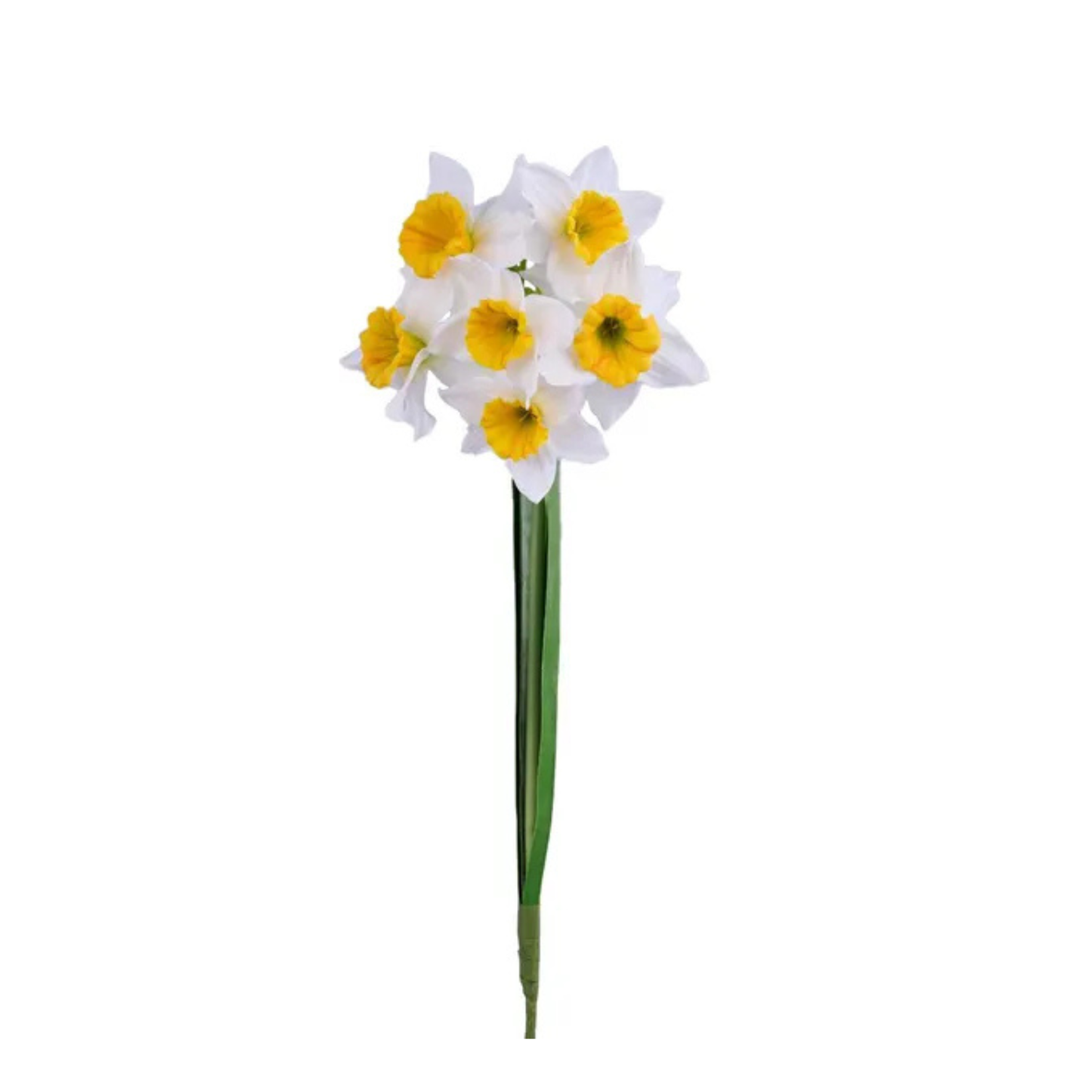 Artificial Daffodil Spray White Yellow 18 Inch-FS381458