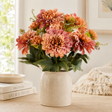 Terracotta/Tan Dahlia Leaf Bush | Crackle Fabric Florals | 21" Floral Stem-FB1766F2 Craig Bachman