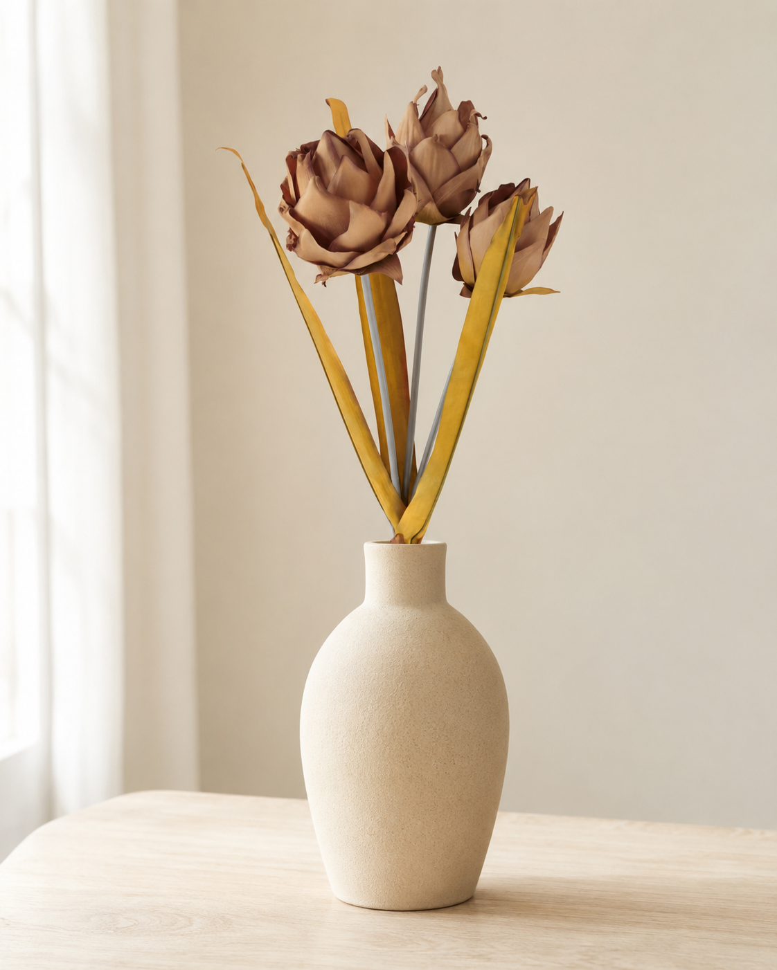Artificial Dark Brown Musella Stem — 25 Inch Dried Look Boho Floral Supply-42216B-BR K & K Interiors