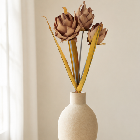 Artificial Dark Brown Musella Stem — 25 Inch Dried Look Boho Floral Supply-42216B-BR K & K Interiors