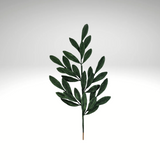 Dark Green Glitter Laurel Leaves Spray – 27" Artificial Holiday Greenery Stem-86483DKGN Liberty Floral
