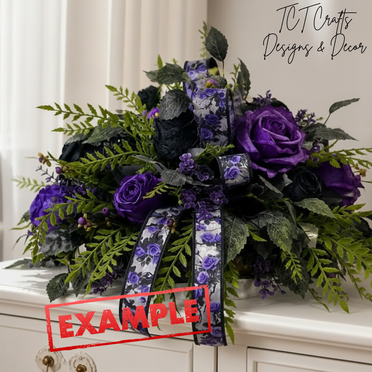 Halloween Arrangement Kit with Purple & Black Roses-HBKIT112 TCT Crafts Designs & Decor