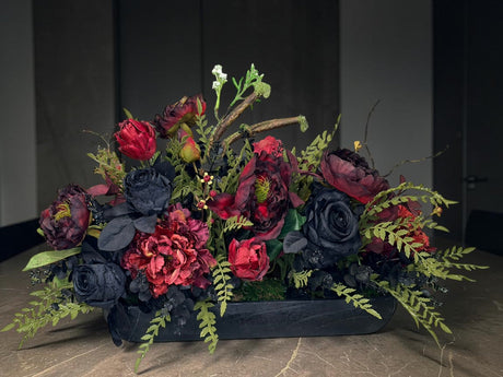 Dark Halloween Floral Centerpiece 28 Inch Arrangement TCT Crafts