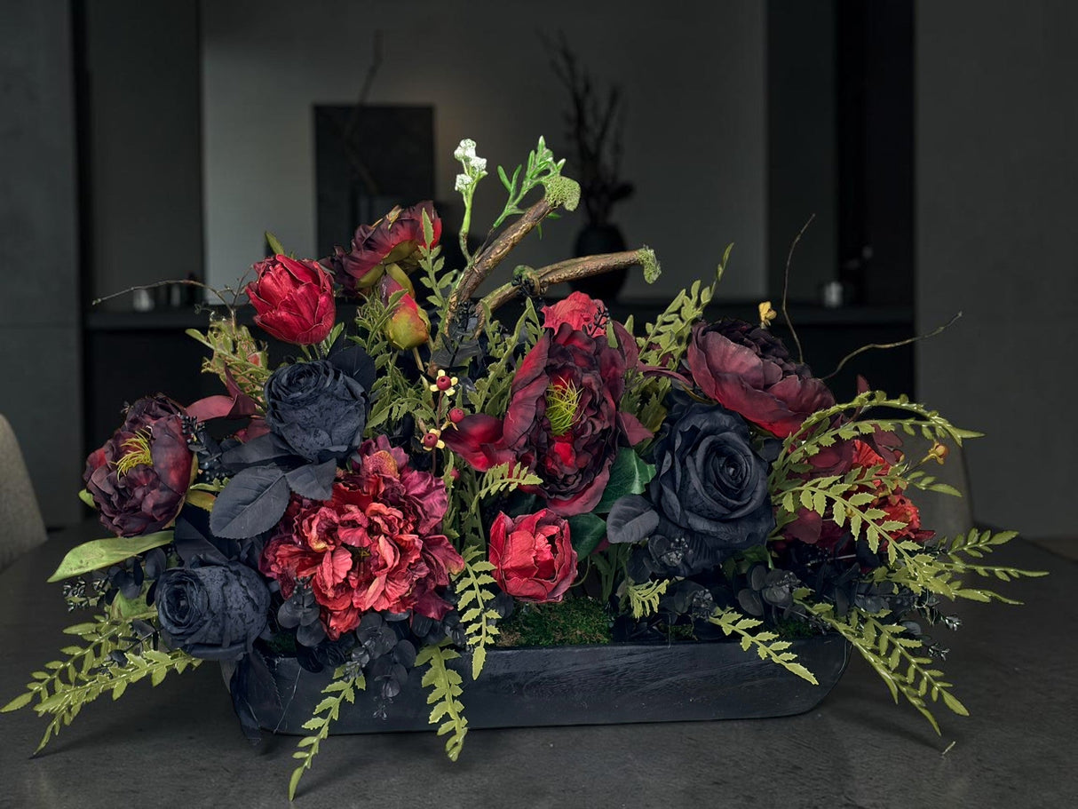 Dark Halloween Floral Centerpiece 28 Inch Arrangement TCT Crafts