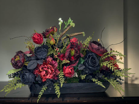 Dark Halloween Floral Centerpiece 28 Inch Arrangement TCT Crafts